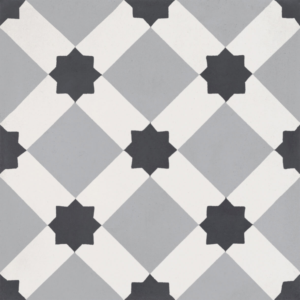 Modern Line Antracite/Dark Grey & Off White Cement Tile 8